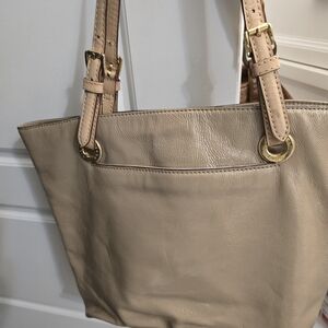 Michael Kors Taupe Leather Shoulder Bag